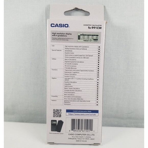 CASIO FX-991CW ClassWiz Scientific Calculator Math Algebra New Sealed in Box - Picture 6 of 10